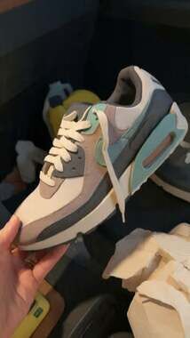 Nike Air Max 90 Pure Platinum Worn Blue White DM0029-003 sz 9 Men's